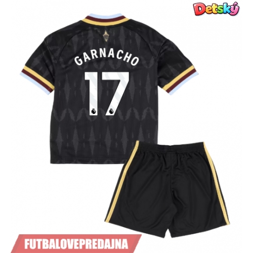 Lacne Dětský Futbalové dres Aston Villa Alejandro Garnacho #17 2026-27 Krátky Rukáv - Preč (+ trenírky)